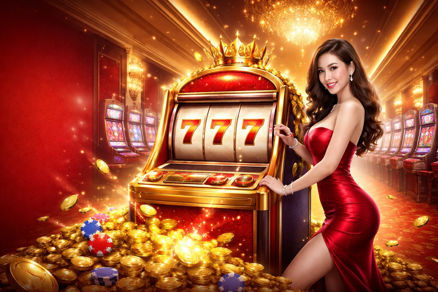 Hình ảnh chính Nổ Hũ với các biểu tượng may mắn và phần thưởng lớn